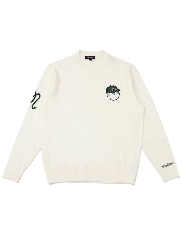 Basic bucket logo sweater IVORY MAN - MALBON GOLF - BALAAN 1