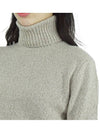 Embroidered Logo Cashmere Wool Turtleneck Beige - AMI - BALAAN 9