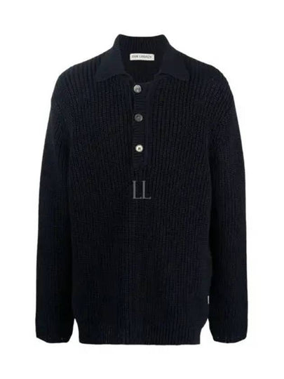 Big Piquet Chunky Cotton Polo Knit Top Navy - OUR LEGACY - BALAAN 2