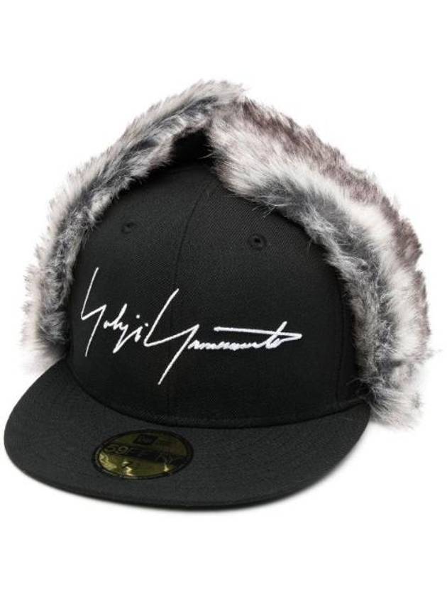 Fake Fur Trim Cap Hat HEH85977 - YOHJI YAMAMOTO - BALAAN 1