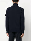 Lambswool Knit Cardigan Navy - STONE ISLAND - BALAAN 4