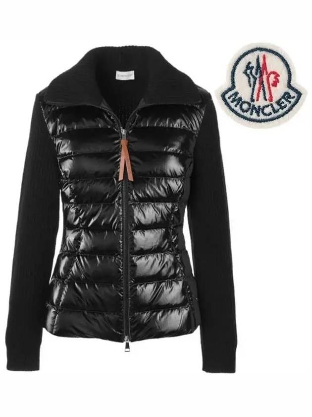 Women s Logo Patch Zip up Wool Padded Cardigan 9B00017 M1241 999 - MONCLER - BALAAN 1