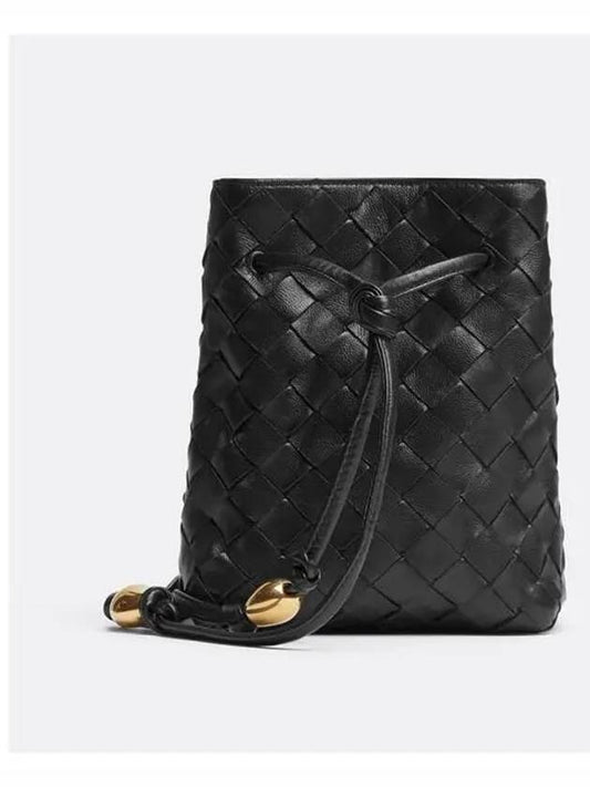 Intrecciato Small Bucket Bag Black - BOTTEGA VENETA - BALAAN 2