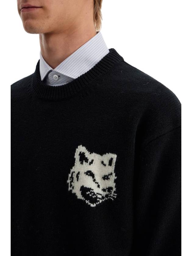 MAISON KITSUNÉ FOX HEAD INTARSIA COMFORT JUMPER - MAISON KITSUNE - BALAAN 4