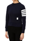 Engineered 4 Bar Stripe Loopback Jersey Knit Crewneck Sweatshirt Navy - THOM BROWNE - BALAAN 3