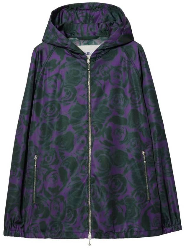 rose print hooded jacket - BURBERRY - BALAAN 1