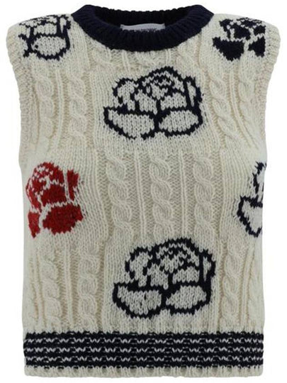 Pattern Intarsia Knit Vest White - THOM BROWNE - BALAAN 2