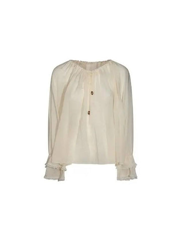 Chloe Beige Silk Blouse CH24WHT71 117114 - CHLOE - BALAAN 1