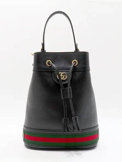 610846 Black Leather Web Stripe Ophidia Small Bucket Tote Bag Shoulder Strap 2WAY - GUCCI - BALAAN 2