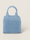 Raffia Crochet Handbag Shoulder Bag Blue - MIU MIU - BALAAN 3