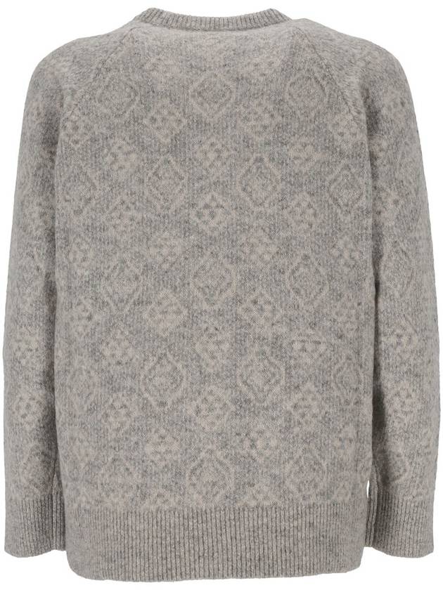 Geometric Jacquard Alpaca Knit Top Grey - BRUNELLO CUCINELLI - BALAAN 4