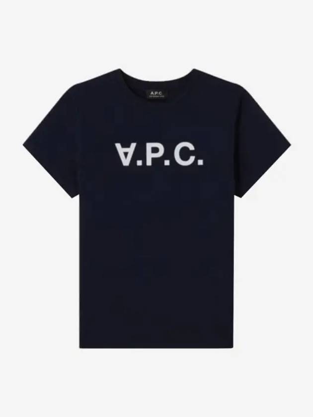 VPC Logo Organic Cotton Short Sleeve T-Shirt Navy - A.P.C. - BALAAN 3