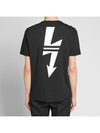 Men's Doublesided Arrow Thunder Leather Patch Loose Regular Fit Short Sleeve TShirt PBJT478A 524 - NEIL BARRETT - BALAAN 7