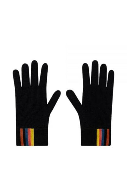 Artist Striped Ribbed Merino Wool Gloves Black - PAUL SMITH - BALAAN 2