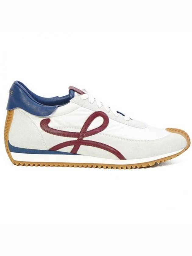 Flow Runner Nylon Suede Low Top Sneakers White Denim Raspberry - LOEWE - BALAAN 2