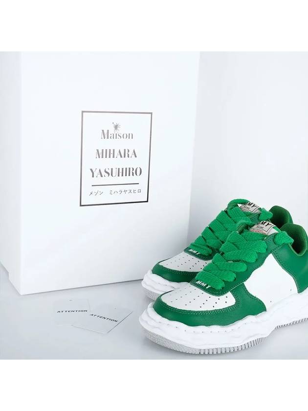 Wayne OG Sole Leather Low Top Sneakers Green White - MAISON MIHARA YASUHIRO - BALAAN 7