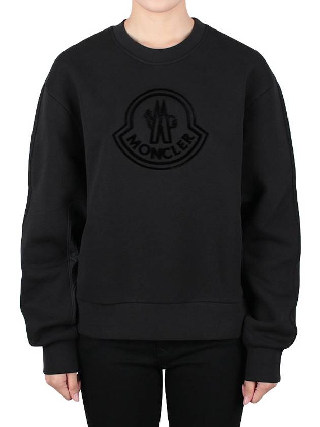 Women's Logo Sweatshirt Black - MONCLER - BALAAN 3