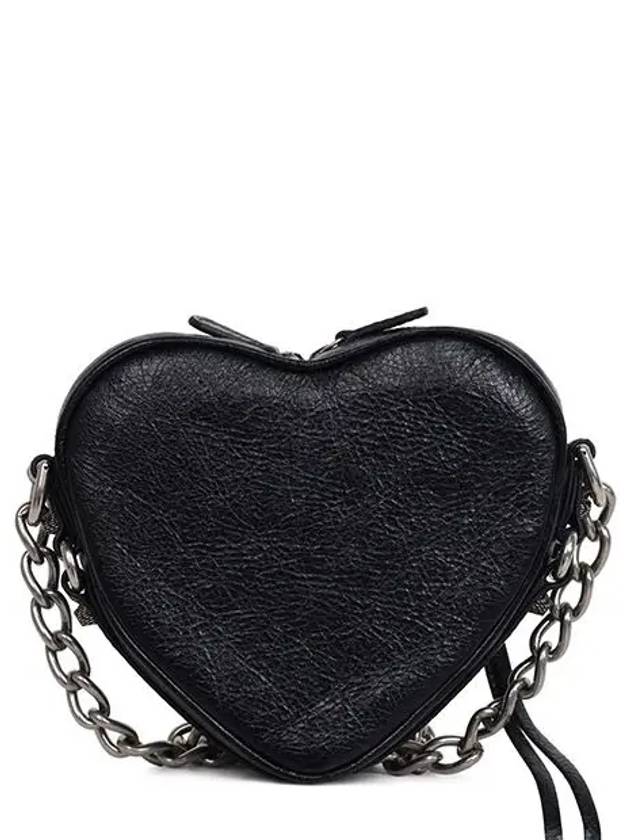 Le Cagolet Heart Cross Mini Bag Black - BALENCIAGA - BALAAN 3