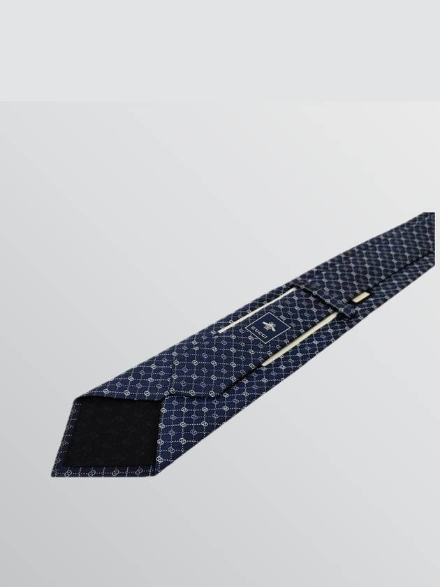 GG Dot Pattern Silk Tie Navy - GUCCI - BALAAN 4