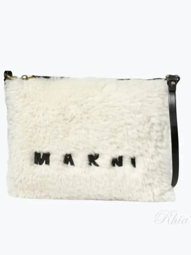 Logo Fur Clutch Bag White - MARNI - BALAAN 2