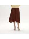 Women's diagonal half-fold pleated banding skirt brown - MONPLISSE - BALAAN 1