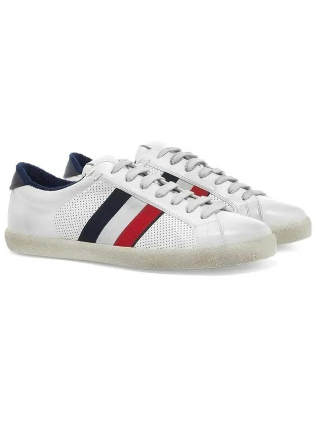 Tricolor Stripe Punching Low Top Sneakers Ivory - MONCLER - BALAAN 3