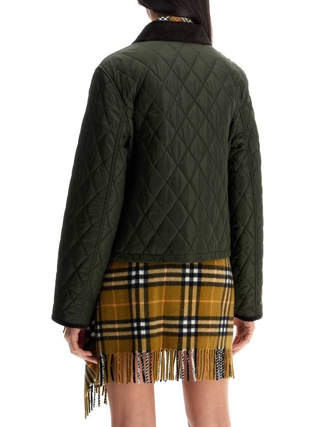 Cropped Quilted Nylon Jacket Shale Brush - BURBERRY - BALAAN 4