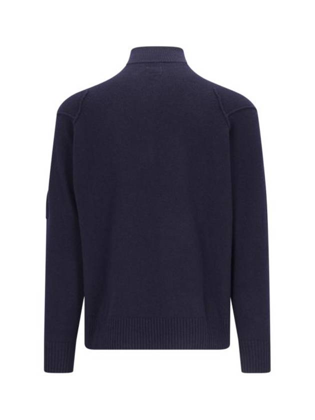 Lambswool GRS Half Zip-Up Knit Top Navy - CP COMPANY - BALAAN 3