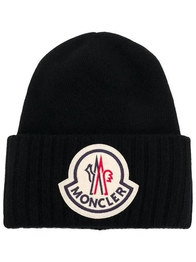 11th Anniversary Tricot Big Logo Patch Beanie 99262 00 A9186 999 - MONCLER - BALAAN 1