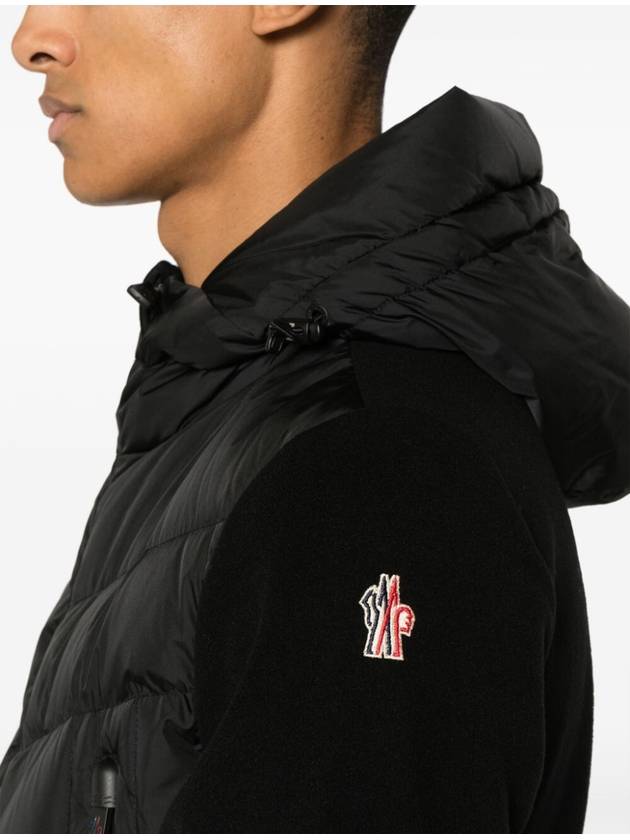 Padded Fleece Hooded Jacket Black - MONCLER - BALAAN 7