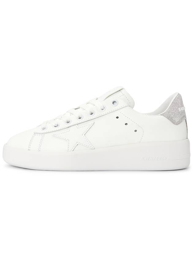 Purestar White Silver Glitter Heel Tab Sneakers - GOLDEN GOOSE - BALAAN 5