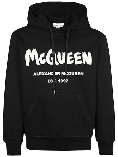 Graffiti Logo Hoodie Black - ALEXANDER MCQUEEN - BALAAN 2