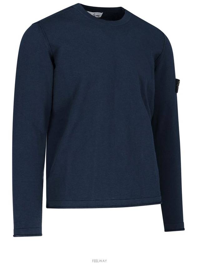 Wappen Patch Crew Neck Knit Top Navy - STONE ISLAND - BALAAN 3