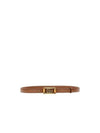 Women's Double G Buckle Smooth Leather Belt Brown - GUCCI - BALAAN 2