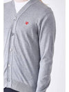 Comme des Garcons Men s Gray Little Red Heart Cotton Cardigan MP215ACS13 - COMME DES GARCONS - BALAAN 4