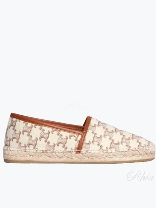 Signature Triomphe Canvas Calfskin Flat Espadrille Ecru - CELINE - BALAAN 2