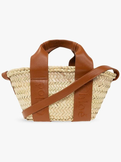 Sense Small Raffia Tote Bag Beige Caramel - CHLOE - BALAAN 2