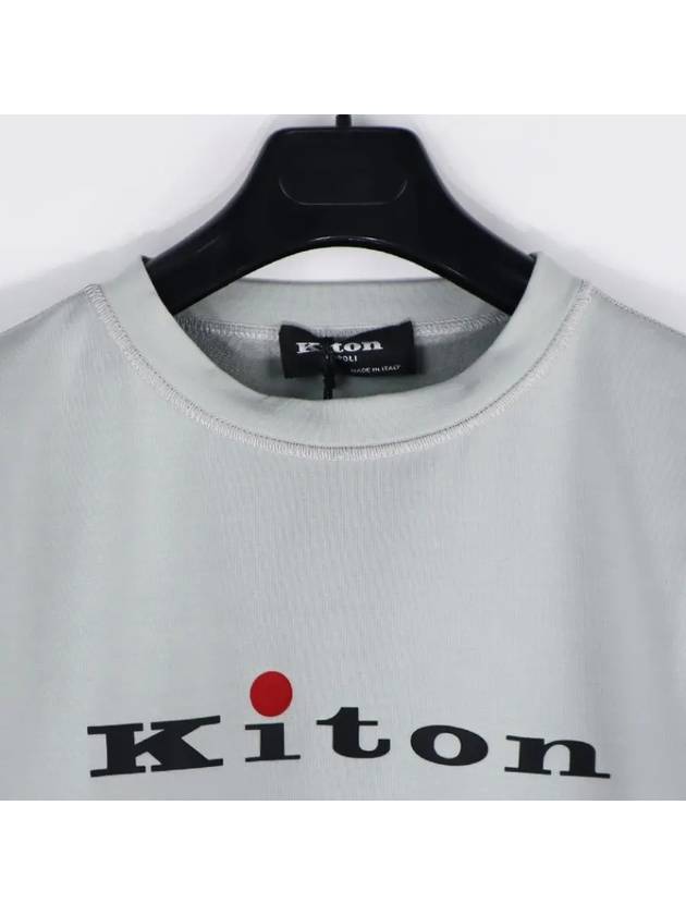 Logo Print Crew Neck Sweatshirt Grey - KITON - BALAAN 6