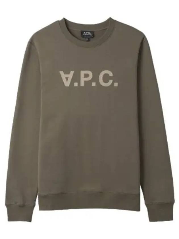 Logo sweatshirt khaki grease t shirt - A.P.C. - BALAAN 1