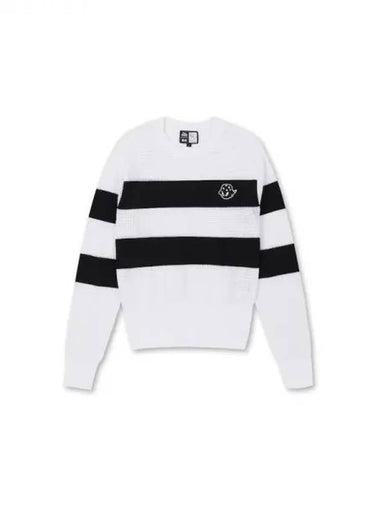 Golf Women s Mesh Stripe Striped Knit SweaterWWWAX24311WHX Domestic Product GQ0Z24041740301 - WAAC - BALAAN 1