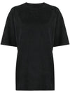 Rhinestone Logo Cotton Short Sleeve T-Shirt Black - BALENCIAGA - BALAAN 1