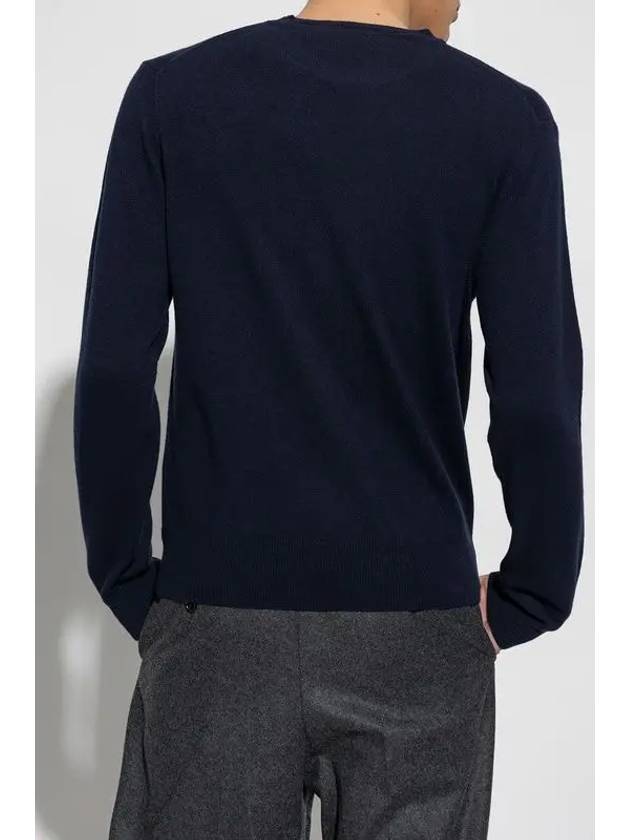 Logo Crew Neck Wool Knit Top Navy - VIVIENNE WESTWOOD - BALAAN 4