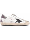 Women's Purple Glitter Tab Superstar Low Top Sneakers White - GOLDEN GOOSE - BALAAN 3