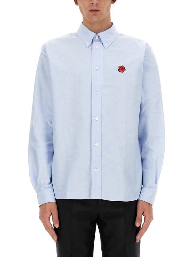 Boke Flower Long Sleeve Shirt Blue - KENZO - BALAAN 2