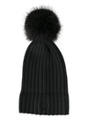 Pom-Pom Detail Wool Beanie Black - MONCLER - BALAAN 5