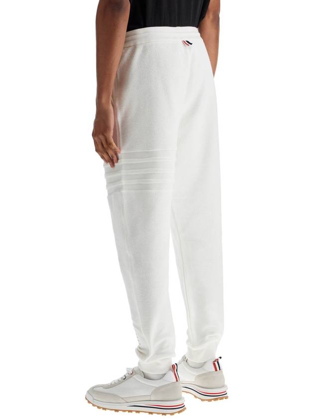 white cotton sweatpants with 4 stripes - THOM BROWNE - BALAAN 3