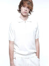 Men s ZCHK WH zipper collar half knit white - CHANCE'S NOI - BALAAN 7