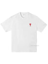 Small Heart Logo Boxy Fit Short Sleeve T-Shirt White - AMI - BALAAN 2