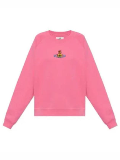 Embroidered Logo Cotton Sweatshirt Pink - VIVIENNE WESTWOOD - BALAAN 2