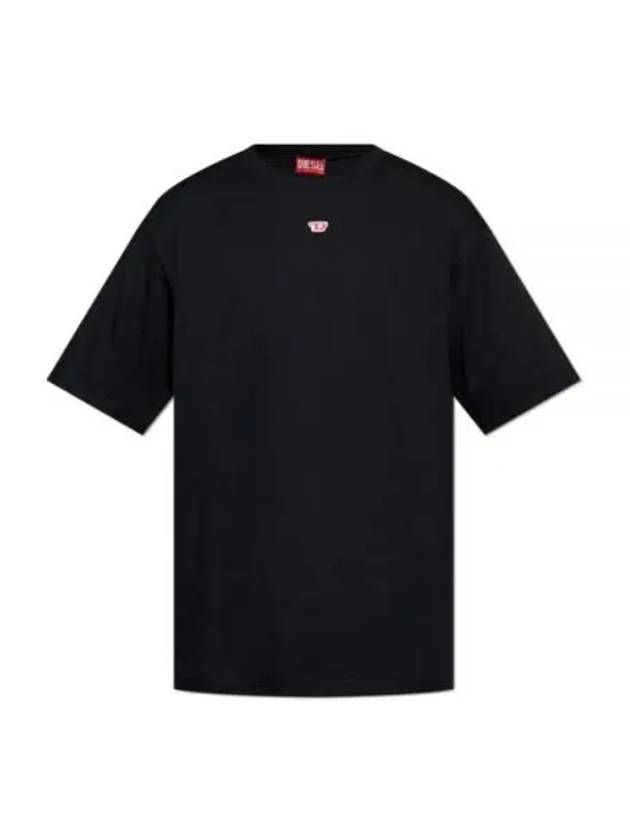 Oval D Logo Cotton Short Sleeve T-Shirt Black - DIESEL - BALAAN 2